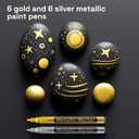 ARTISTRO 6 Gold & Silver Paint Pens - 0.7mm Extra-Fine Markers - Great for Greeting Cards, Ornament Decor, & More