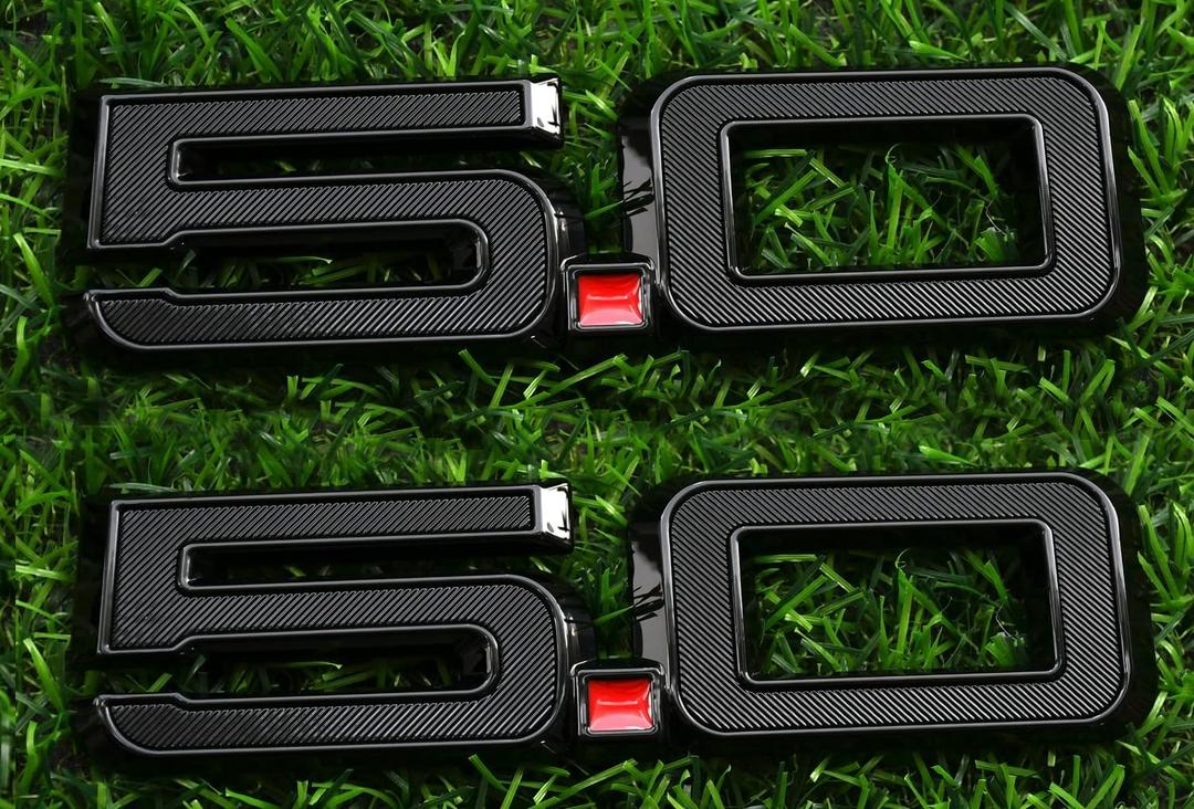 2pcs 5.0 Side Emblems 3D Badge Replacement for 2024 Mustang GT PR3Z-16228-D New (Red Black)