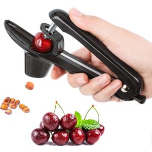 Cherry Pitter Tool Pit Remover Heavy-Duty Stainless Steel Olive Pitter Tool for Making Cherry Jam (Black)