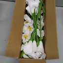 22" Artificial Flowers and Vase Set Indoor Home Decoration,Gladiolus and Zantedeschia Mixed Bouquet Faux Blossom, White Style Fake Flowers,Window Table Shelf Wedding Floral Party Home Decor