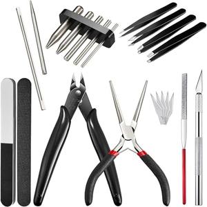17 Pieces Metal Puzzle Tool Set DIY Metal Model Kits Tools Tab Edge Cylinder Cone Shape Bending Assist for 3D Jigsaw Puzzles Assembly Basic Model Building, Repairing and Fixing