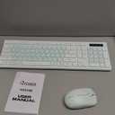 Wireless Keyboard and Mouse Combo, Full-Sized Wireless Keyboard and Adjustable DPI Mouse, 2.4GHz USB Receiver, Keyboard and Mouse for PC, Windows, Desktop, Laptop (Mint Green and White)