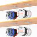 4 Pack Tumbler Lid Organizer, Space Saving Cup Lid Organizer for Yeti/Stanley/Simple Modern Tumbler Lids, Self-Adhesive or Drilling Tumbler Lid Hook for Kitchen Organizers and Storage