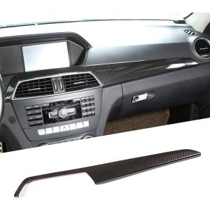 ABS Pine Wood Grain Carbon Fiber Car Center Console Dashboard Cover Panel for Mercedes Benz C Class W204 2010-2013 Left Hand Drive Accessories (Carbon Fiber)