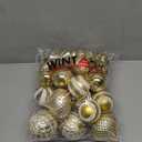 48PCS Christmas Balls Ornaments Set, 3.15 Inch Plastic Gold Christmas Baubles Hanging Balls for Xmas Tree Decorations