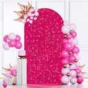 MODFUNS Sequins Arch Cover Hot Pink Spandex Arch Cover 6.6ft Shimmer Arch Cover Spandex Arch Stand Cover 2-Sided Use Stretchy Cover Elegant Wedding Arch Backdrop Cover for Party Banquet Decoration