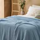 Bedsure 100% Cotton Muslin Blanket King Size for Bed - 4-Layer Breathable and Lightweight Thin Soft Summer Gauze Muslin Blanket for Adults, Blue, 108x90 Inches