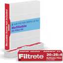 Filtrete 20x25x4 Refillable Air Filter replacement, MPR 1000, MERV 11, Allergen Defense, 2 Pack, use with reusable air filter frame of Filtrete Refillable Air Filter Kit 20x25x4, for HVAC, Furnace, AC