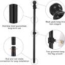 Yeesun Flag Pole,6FT American Flag Pole & Bracket-Flagpoles for 3 x 5 Flags Holder for House Porch & Outdoor,Tangle Free and Wall Mount Flag Pole Kit (Without flag,Black)