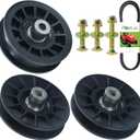 2 Pack 532194326 V-Groove Idler Pulley with 532194327 Idler Pulley 532130969 Belt Replaces 194327 Drive Pulley, Craftsman 194326 for Husqvarna YTH22V46, LGT2654, YTH2348, YTH1542XP Tractors