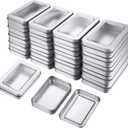 TecUnite 48 Pieces Tin Box Metal Tins with Lids Clear Top Empty Mini Portable Small Storage Tins Case for Home Candles, Candies, Gifts, Balms and Treasures, 3.4x2.4x0.8 Inch, Silver