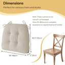 Indoor Kitchen Chair Cushions Set of 4 18"X16.5"X3" Soft Anti Slip Dining Chair Pads Tufted Kitchen Seat Cushion with Ties, Beige
