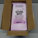 Extra Large Bath Wipes for Adults Bathing No Rinse - 40 Disposable Body Cleansing Wipes for Men, Women & Elderly - Great for Gym, Camping, Post Surgery - Shower Wipes - Lavender