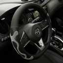 PINCTROT D Shaped Comfy Grip Steering Wheel Cover, Anti-Slip Design, Flat Bottom 14.5-15 Inch(Silicone Gray)