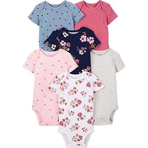 Simple Joys by Carter's Baby Girls' Sleeveless Bodysuit, Pack of 5, Multicolor/Dots/Hearts, 6-9Months