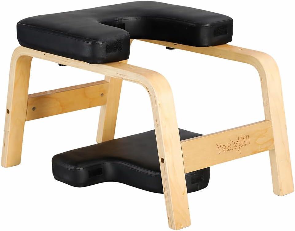 Yes4All Wooden Stool with PU Foam Pad, 24.6"D x 7.1"W x 15.2"H