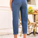 EVALESS Women's High Waisted Baggy Boyfriend Barrel Jeans (Blue, Size 8)