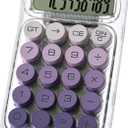 Mr. Pen- Mechanical Switch Calculator, 10 Digits, Purple Calculator, Transparent Body, Large LCD Display