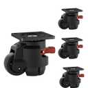 Plate Caster Leveling Casters Wheel with Ratchet Handle Height Adjustable Plate Casters Set of 4 Total Load Capacity 3300 Lbs Heavy Duty Industrial Retractable Casters -T80