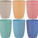 Wheat Straw Reusable Cup (12 oz) - Unbreakable Drinking Glasses Sets - Dishwasher Safe Tumbler - Lightweight, BPA Free and Eco friendly (6Pcs/6Color)