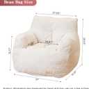 Cvortll Bean Bag Chair with Filler, Bean Bag Sofa with Tufted Soft Stuffed Filling, Fluffy and Lazy Sofa, Comfy Cozy BeanBag Chairs with Memory Foam for Dorm, Apartment, Living Room (White), 37" x 34.25" x 29.53"