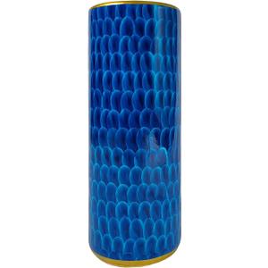 Luxurious Umbrella Stand Holder Umbrella Bucket Umbrella Rack Barrel Hand-Painted Feather Theme Porcelain Ceramic Floor Vase Entryway Porch Indoor 24" High Peacock Blue