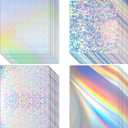 Kosiz 100 Sheets Metallic Holographic Card Stock Shiny Glitter Cardstock Iridescent Mirror Paper 8.5 x 11'' 250 GSM Thick Mixed Color Foil Paper for Scrapbook Letter Poster Craft(Laser Color)