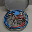 Snow-Chains Auto Fixing 1 Min Quick Fit Easy Installation Tire-Chains, Gifts for Safety, Portable Reusable Universal Emergency Tire Traction Chain for Passenger Car and SUV - Set of 2 (XM-140)