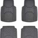 Armor All 4-Piece Trim-to-Fit Floor Mats, All-Weather Mats for Cars, Trucks, SUVs Black