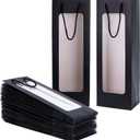 Dasofine Wine Gift Bags with Window - 20 Pack, 4.92"x3.35"x14.2" Wine Bags for Bottles - Halloween, Birthday, Housewarming, Dinner Party, Business - Black