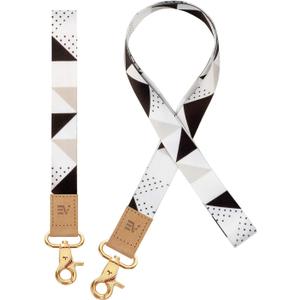 Pack of 2 Wrist and Neck Lanyards for ID Badges, EcoVision Wristlet Keychain Holder Car Key Lanyard for Women and Men (01 Black-2)