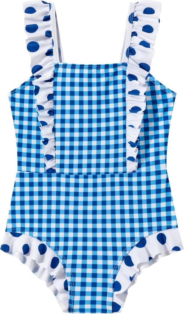 LIZENS Girls One Piece Swimsuit Ruffles Bathing Suit for Kids 2-12T