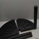 Acacia Wood Corner Shower Stool - Waterproof Triangular Bathroom Bench with Storage Shelf & Soap Dish for Shaving, Black Wood (17.9x12.7x16.5)