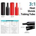 2 x 10pcs 1/0 AWG-3/8(M10) Battery Lugs Heavy Duty Wire Lugs Ring Terminal 0 Guage terminals Battery Cable Ends/Terminal Connectors with 3:1 Heat Shrink Tubing (Bare-Copper)