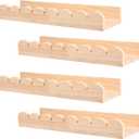 4PCS Wall Floating Shelves, Wood Scalloped Storage Display Shelf for Books, Toys, Photo Frames,Vases, Wall Mounted Ledge Book Organizer for Bedroom, Living Room (4PCS/Set)