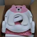 Potty Training Seat, Upgrade Toddler Toilet Seat for Kids Boys Girls, 2 in 1 Potty Training Toilet, Splash Guard Anti-Slip Pad Step Stool (Pink)