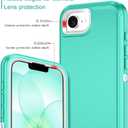 for iPhone 17e Case,iPhone 16e Case Heavy Duty Shockproof Dropproof 3-Layer Full Body Protection [Without Screen Protector] Tough Cover for Apple iPhone 17e/16e 6.1",Teal/White