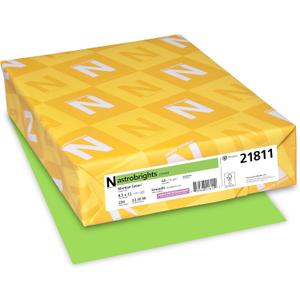 Wausau Papers Neenah Paper 21811 Astrobrights Colored Cardstock, 8.5 x 11, 65 lb/176 GSM, Martian Green, 250 Sheets