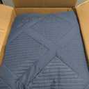 Exclusivo Mezcla Ultrasonic King Quilt Set, 3-Piece Lightweight Bedspreads Modern Striped Coverlet, Navy Blue
