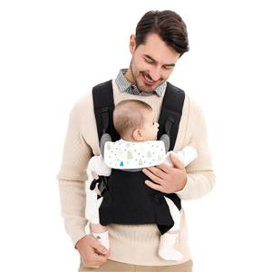 Baby Carrier, Hands Free Adjustable Ergonomic Baby Carrier Newborn to Toddler 6-33lbs, 4-in-1 Baby Sling Wrap with Saliva Towel, Front Back Carry, Baby Essentials Gift (Black)