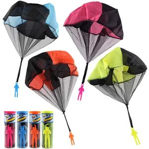 2 x 4PCS Free Throwing Parachute, Outdoor Toss It Up Flying Toys for Kids, No Assemble or Batteries Required