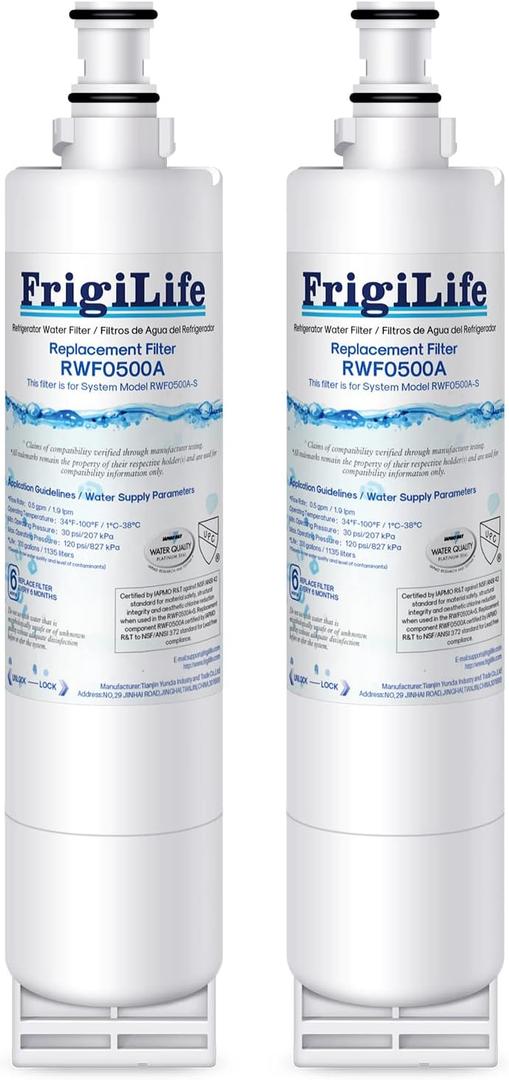 FrigiLife 4396508 Replacement for Whirlpool 4396510, EDR5RXD1, NLC240V, PNL240V, 4396508p, 4396547, 4392857, 9010, LC400V, 46-9010, Everydrop Filter 5 Refrigerator Water Filter, 2PACK