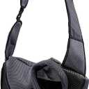 Kucehiup Pet Sling Carrier for Small Dogs Cats Breathable Mesh Travelling Hands-Free Puppy Backpack(Fits Approximately 3 lbs to 6 lb Pets)(Black)