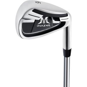 MAZEL Golf Individual Iron, with Steel Shafts for Right Handed Golfers (Stainless Steel,Black Silver, 6 Iron, Stiff, Right)