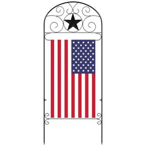 CroBlissful Garden Flag Holder Stand Garden Yard Flag Pole Stake Fits Max 14 x 25 Inch for Outside House Yard Lawn Outdoor Decor(Star)
