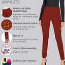 Hybrid & Company Women Stretch Skinny Dress Pants Nylon Ponte Pull On Office Leggings Trousers (Red)