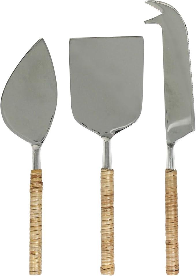 Le Cadeaux Natural Rattan Handled Cheese Utensils