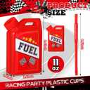 Mifoci 24 Pack Race Car Fuel Can Cups Set 11 oz Fuel Can Drinking Cups with Straw Racing Theme Birthday Party Favor for Kids Racing Car Theme Birthday Party Baby Shower Supplies