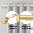 GEEBOBO Gold Curtain Rods for Windows 66 to 120 Inch, 1 Inch Adjustable Heavy Duty Easy Install Curtain Rods Set for Outdoor, Patio, Farmhouse, Bedroom, Living Room (Gold, 30"-120")