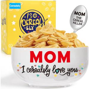 Unique Mom Birthday Gifts from Daughter Son, Mom I Cerealsly Love You, Funny Moms Gift Ideas for Christmas from Kids, Best Moms Ever Gifts, Cereal Bowl Presents Box